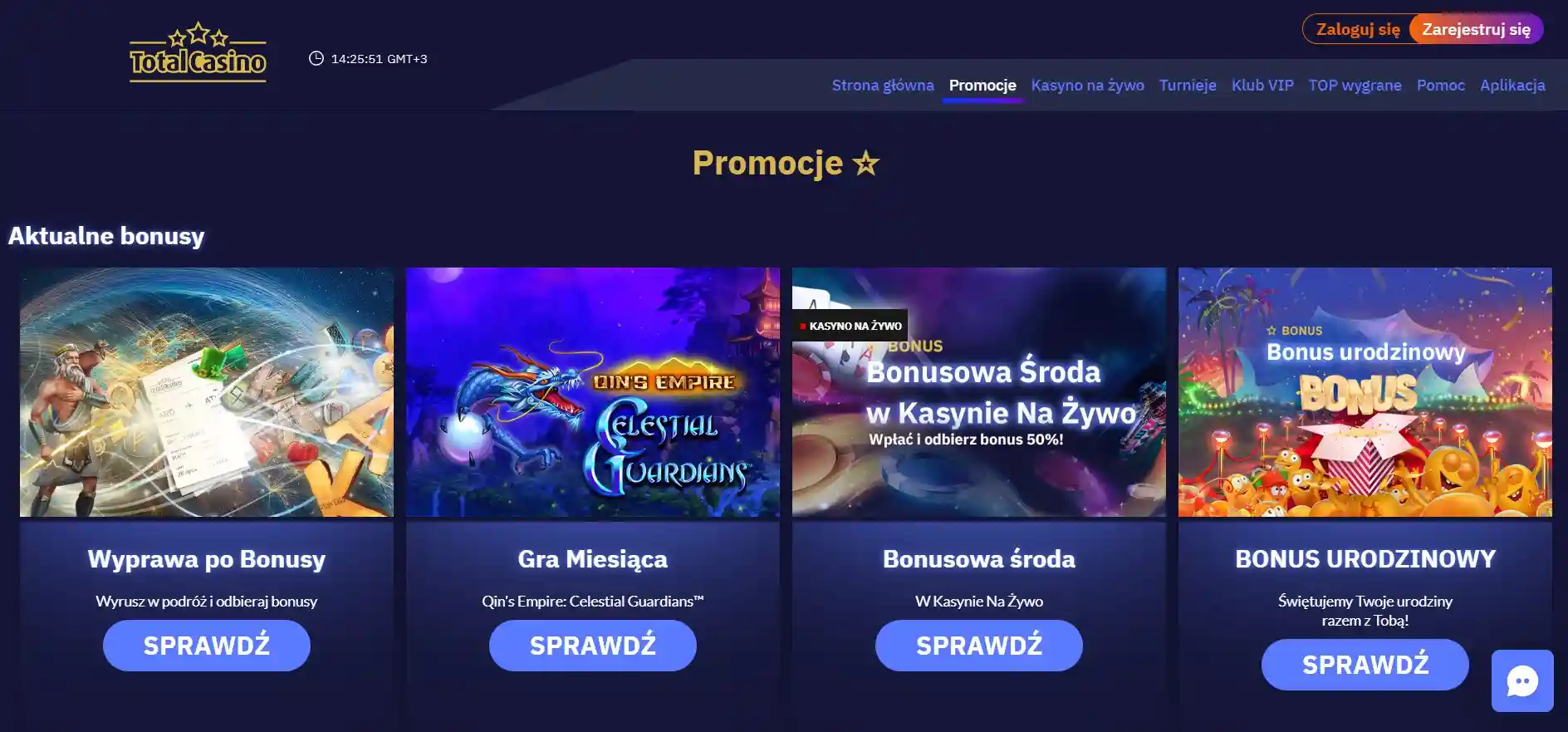 Total Casino strony z bonusem