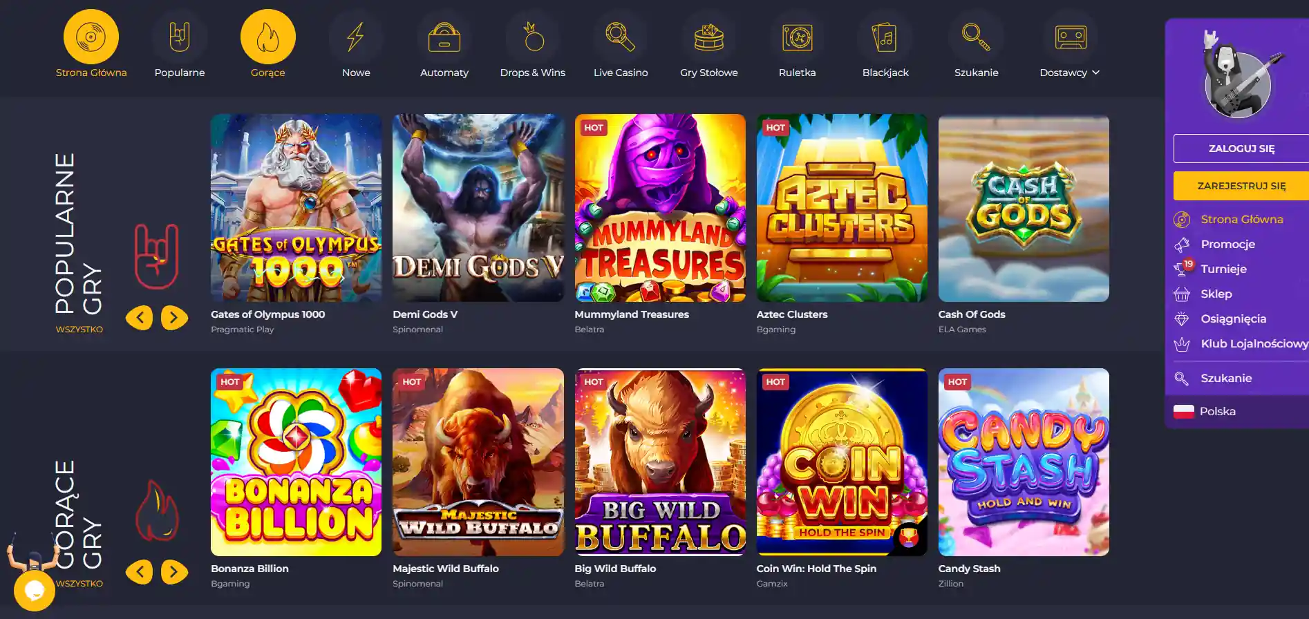 Gry kasynowe Rolling Slots