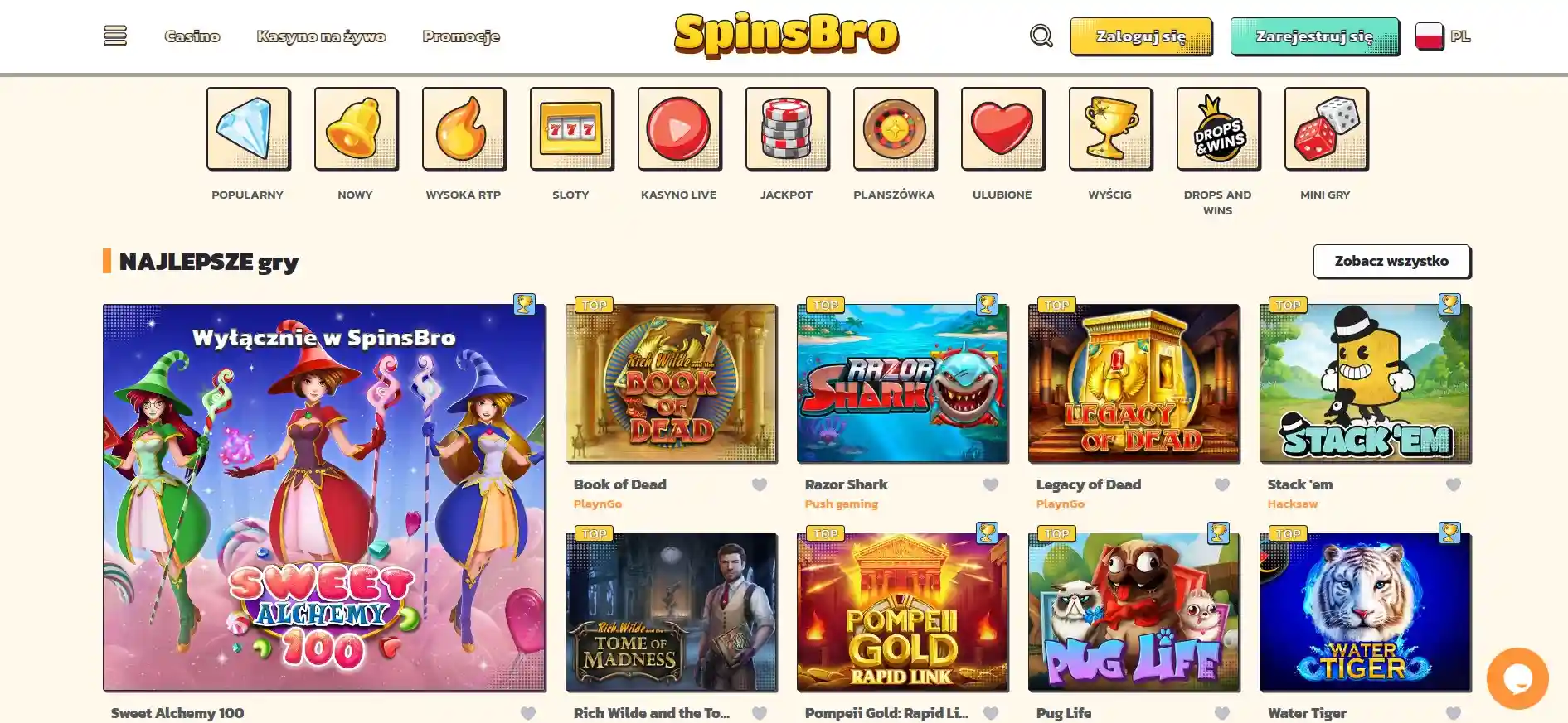 Gry w kasynie online SpinsBro