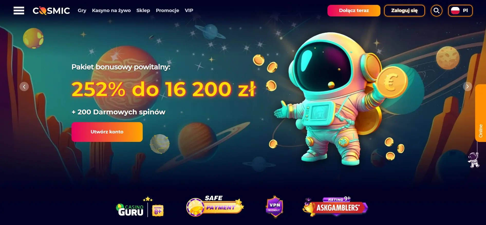 Kasyno online CosmicSlot