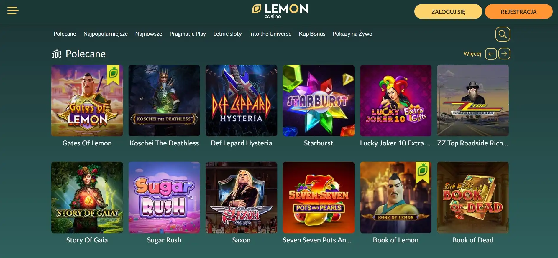 Lemon casino gry