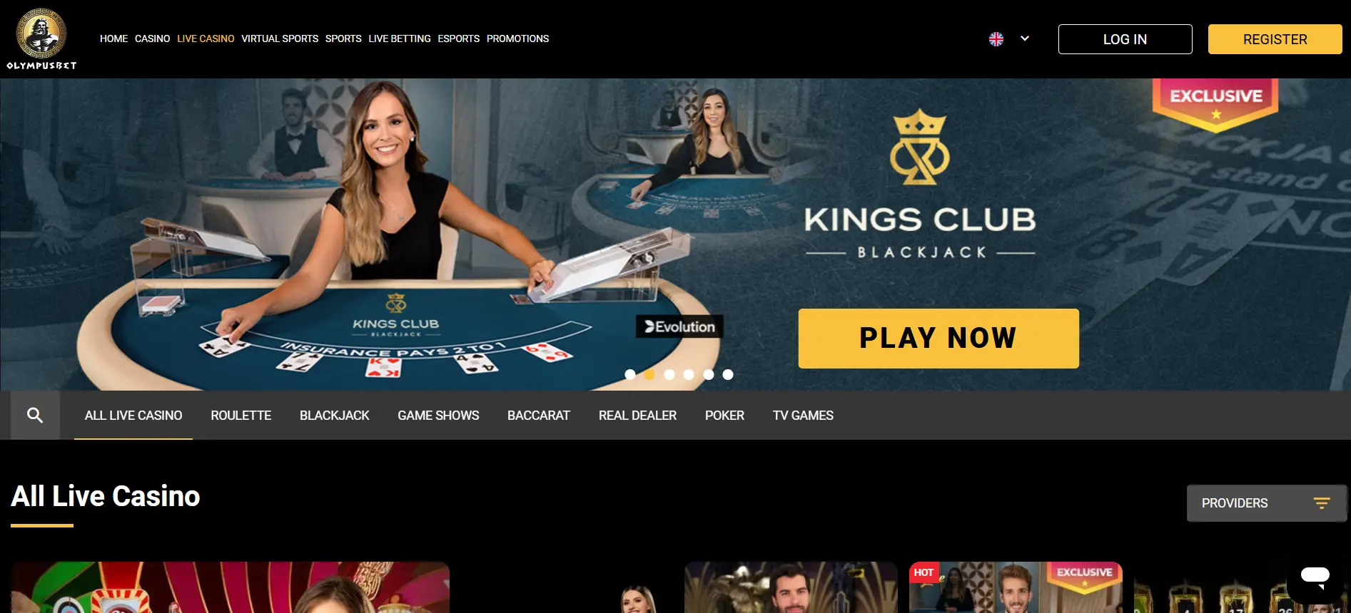 Kasyno na żywo Olympusbet