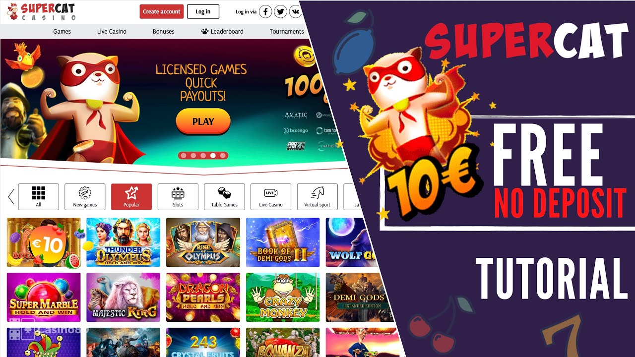{11} Sposób na zdobycie 10 EUR bez depozytu w SuperCat Casino