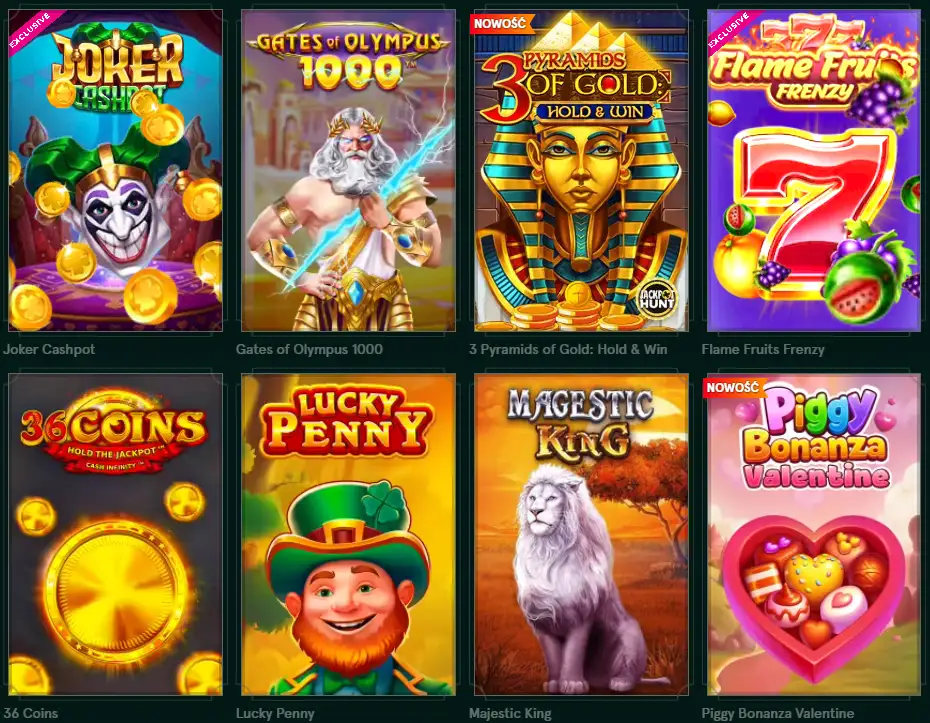 Oferta gier kasynowych Casinia Oferta gier Casinia