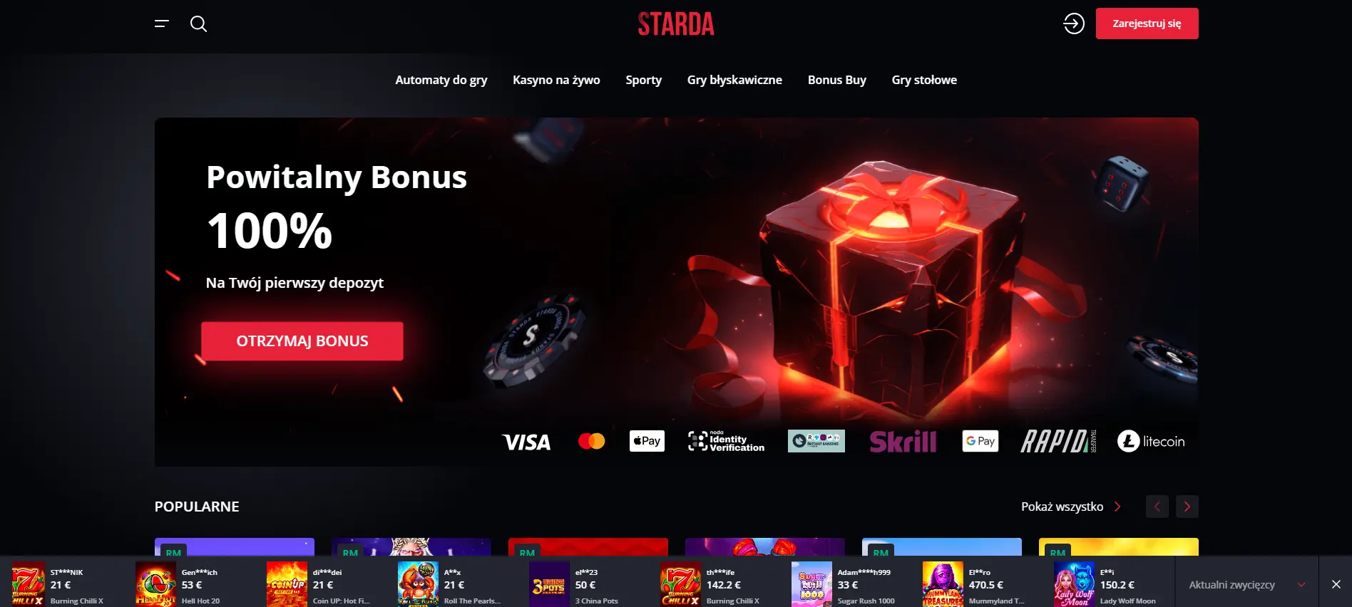 Strona główna kasyna Starda